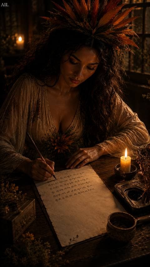 She stopped at the seventh line and set the brush down — not out of words, but choosing, for the first time, to leave the rest blank.