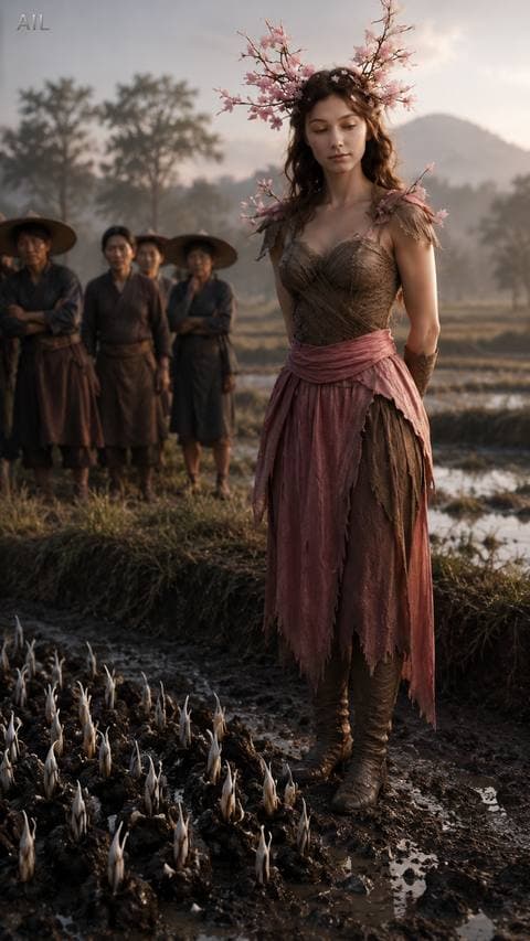 The sprout came up dark at the root, white at the tip — she hasn't made sense of it yet, but people are already asking. #datnghe