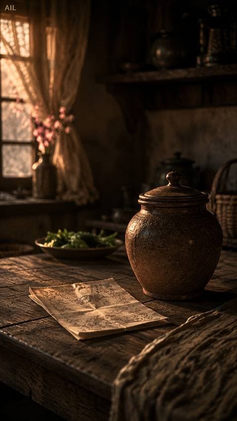 She said nothing — only moved the paper above the jar, not beneath it anymore. #canhkhosandinh