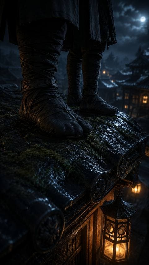 Two pairs of feet on wet moss — one I don't remember teaching. #thanhmaingoitoi