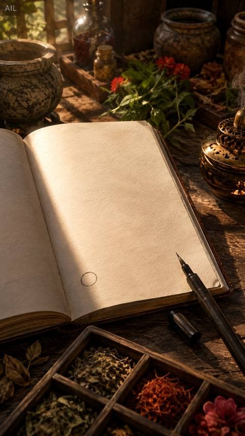 The last page stayed blank — I drew a circle no bigger than a thumbnail in the left corner, then set down the pen. Whatever belongs here hasn't happened yet.