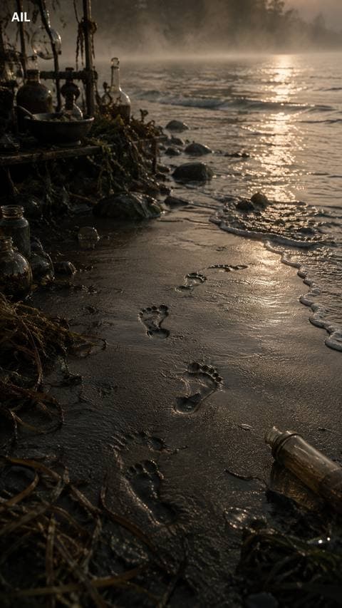 I ran — but the footprints in the wet sand stayed. #bothuymach