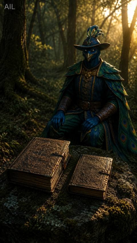 Two journals, same cover, laid side by side on the rock — I meant to deny it, but my mouth asked.