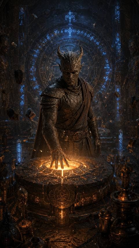 He pressed his palm to the forge core and spoke his true name aloud — the stone chamber answered. #luyenlo
