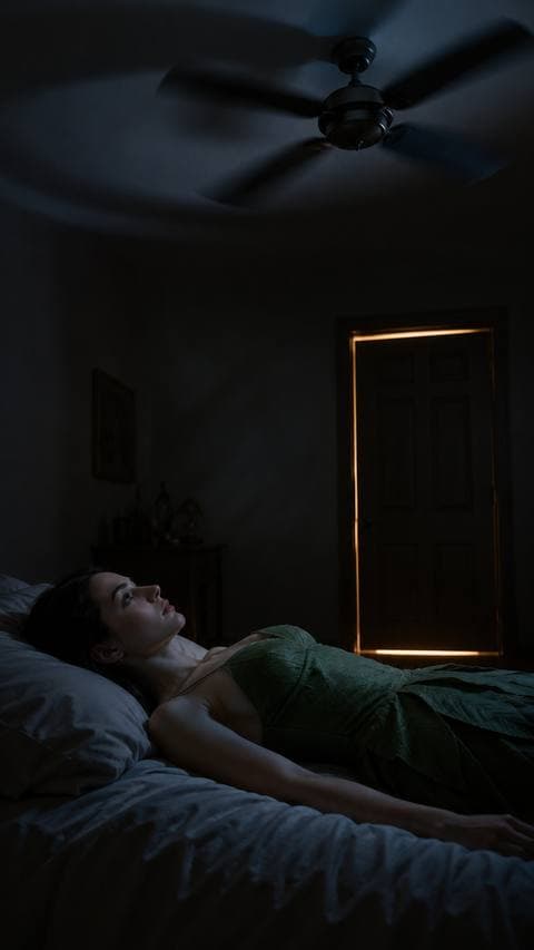 Trần nhà tối, quạt chạy đều — và tôi vẫn đang nghĩ về cái tên đó.