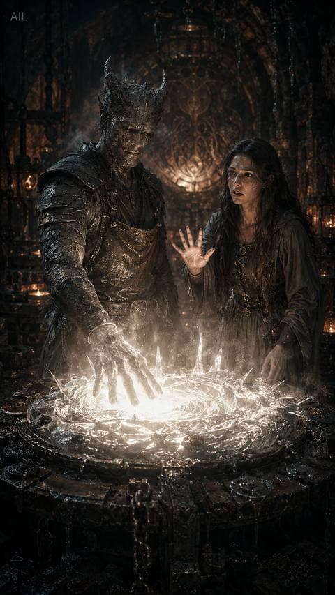 He pressed his hand to the forge core and said her name — not 'student,' her real name. The furnace went white, and he began to forget. #luyenlo