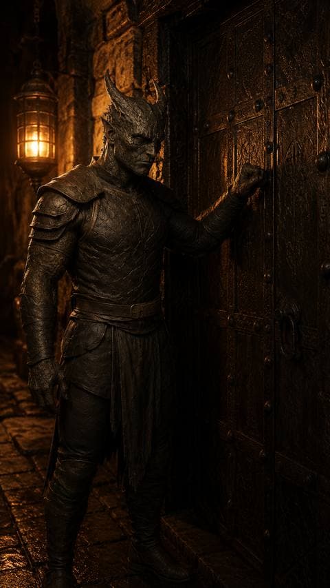 He knocked three soft times on Khổng Dực's door — not the way a master knocks. #luyenlo