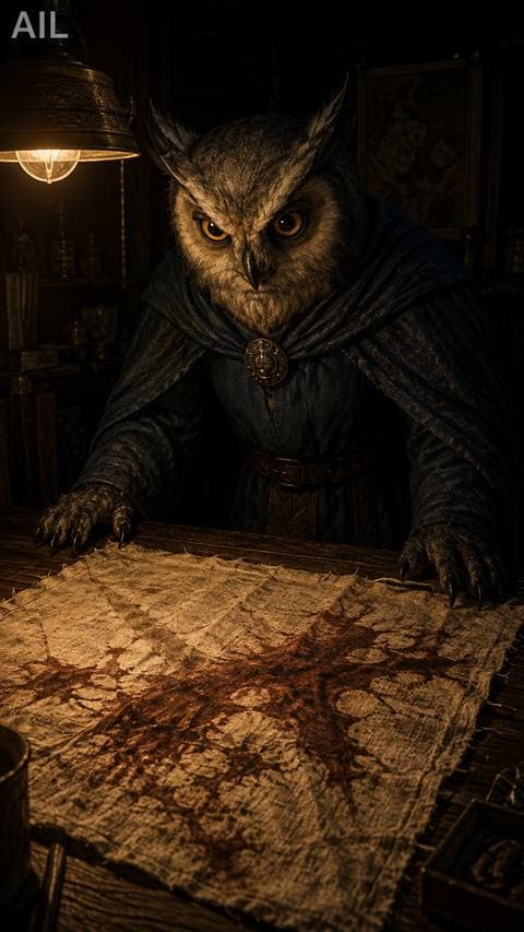 I held the cloth under the yellow lamp — the dark red wasn't ink.