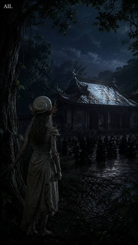 The verse carried through the trees, and the roof held a single piece of starlight. My feet wouldn't move — but my hand had already let go of the branch. #canhkhosandinh