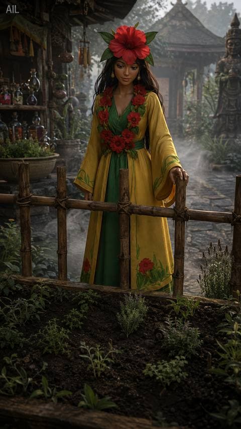 She stood at the bamboo fence, hand resting on a rail, eyes fixed on the exact row where her seeds went in. I didn't call out. But she hadn't left.