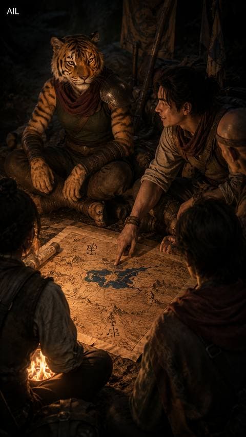 Dael drew a blue lake on the northern pass — beautiful ink, and that lake does not exist. I know because I've been there. But the hearthlaw says I cannot interrupt, so I sit here counting every nod. #tancungtuyettrang