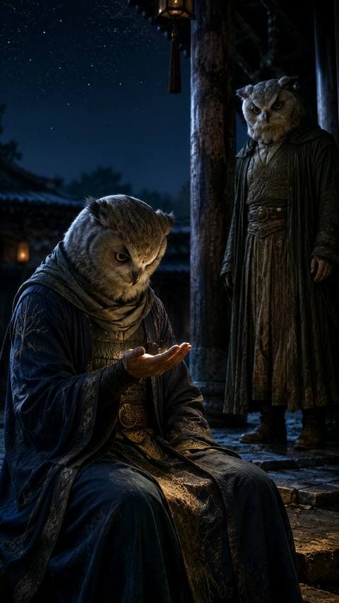 Khổng Tước asked. I looked down at my hand — under starlight, neither blue nor gold. #canhkhosandinh
