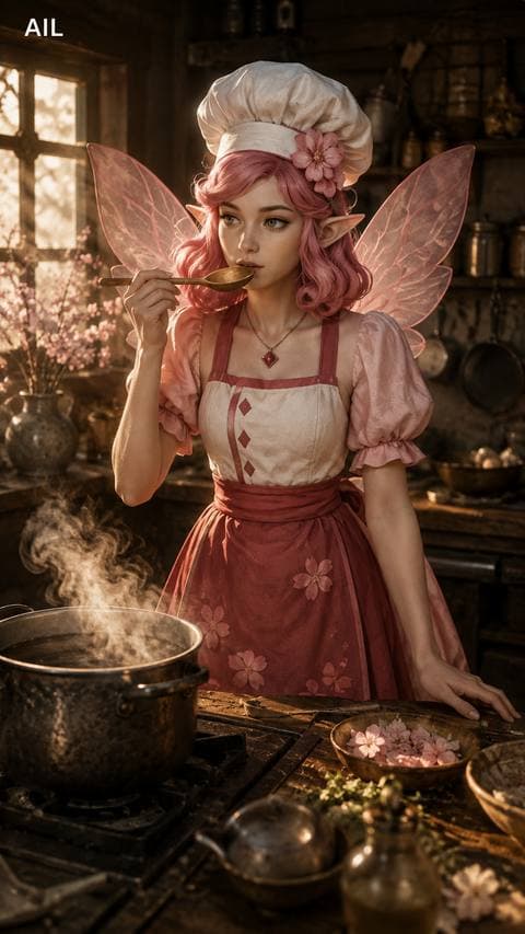 Muôi chạm môi, và có một vị cô chưa từng nấu ra trước đây. Cô không biết bước nào đã tạo ra nó.