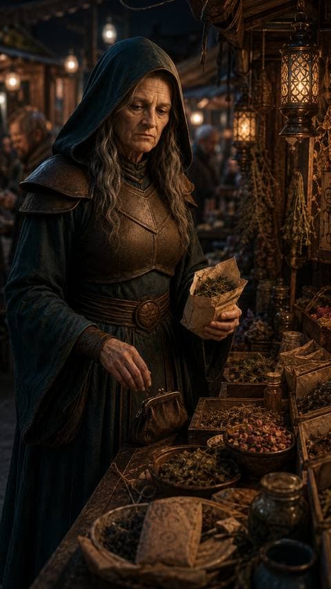 The tea packet still in hand, unpaid — she counts quietly. #ThanhPhoMuSuong