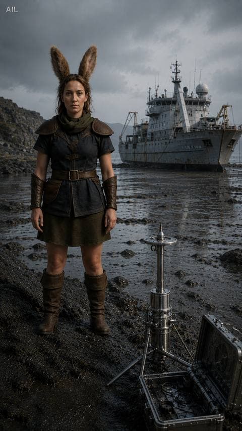 Their metal gear went into the sacred flat at low tide — she stood on shore, empty-handed, not a local. #bothuymach