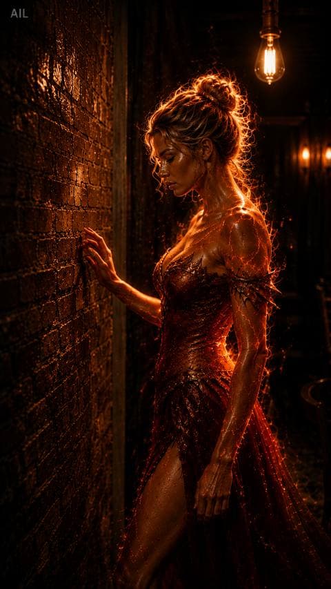 Last song done, she pressed her palm to the brick wall — warmer than she expected. #hoandemmuon