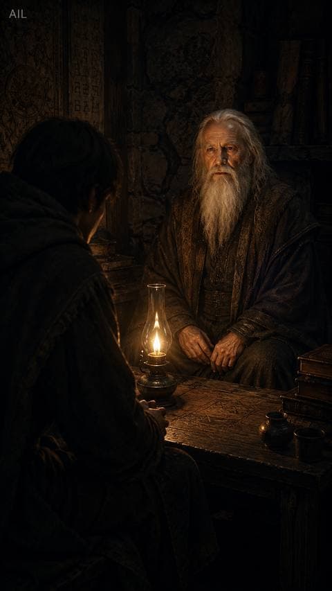 Vấn Sư trẻ hỏi câu hỏi thứ ba mươi hai. Hư Không nhìn ngọn đèn dầu leo lét rồi hỏi ngược: 'Câu hỏi đó là của ngươi, hay ngươi đang mượn giọng của ai đó ngươi sợ?' #truongvomon
