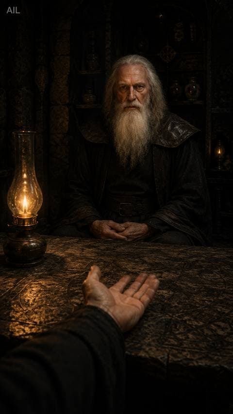 Bàn tay ông ta vẫn nằm giữa bàn. Tôi không chạm vào, nhưng tôi cũng chưa rút ghế đứng dậy. #truongvomon