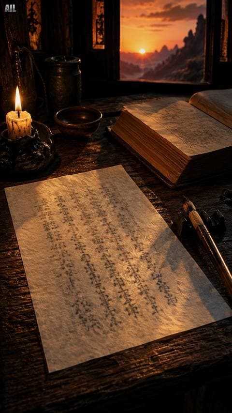 He wrote four lines in first person — the ink bled through, and the words appeared on the other side. #canhkhosandinh