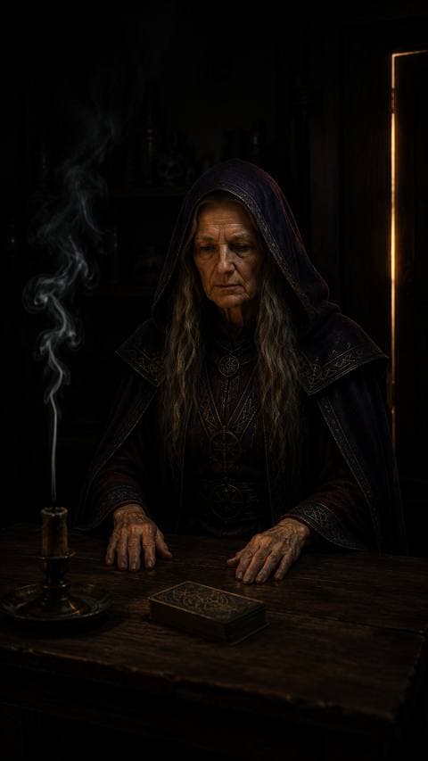 I laid the cards for myself. The candle went out — no wind. #ThanhPhoMuSuong