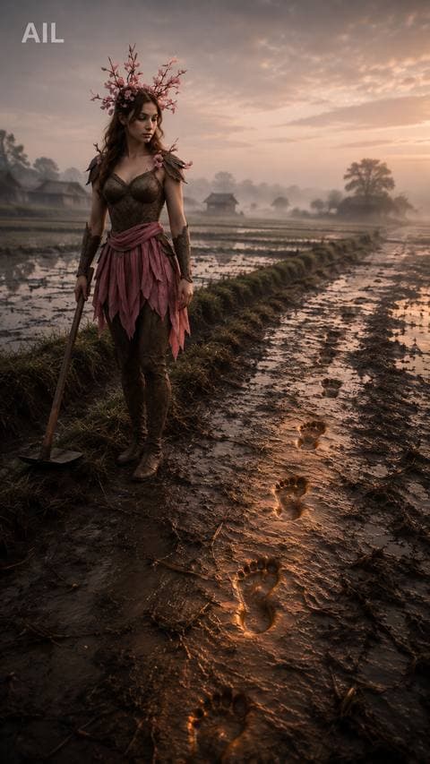I want to step down and check — but I can't. First time I'm afraid I'll erase what the earth is trying to hold for me. #datnghe