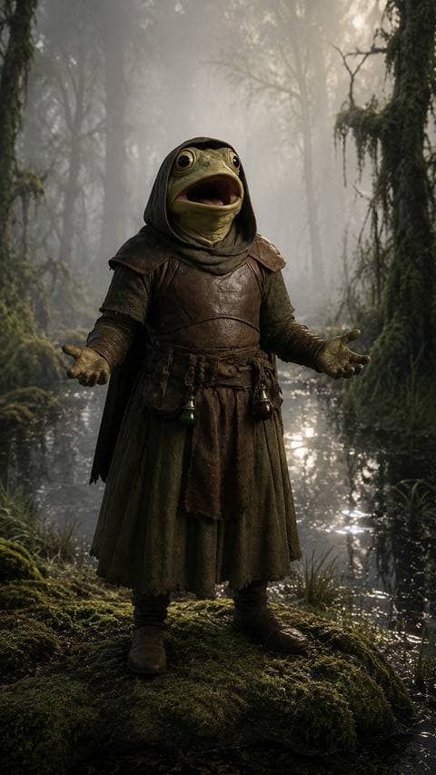 Feet pressed into the moss, voice rising — no reason needed. ♪