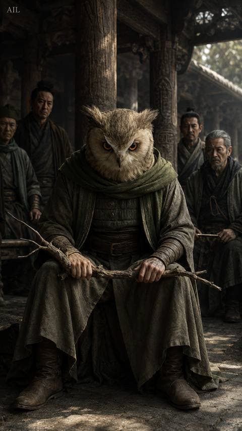 He gripped the broken branch and said nothing. #canhkhosandinh
