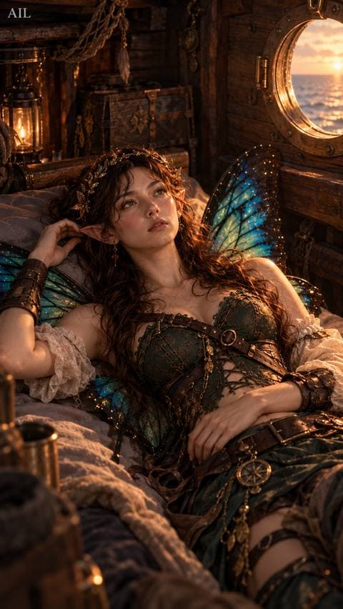 This morning I didn't reach for an exit. My fingers found both feathers still pinned in my hair — then someone knocked on the cabin door.