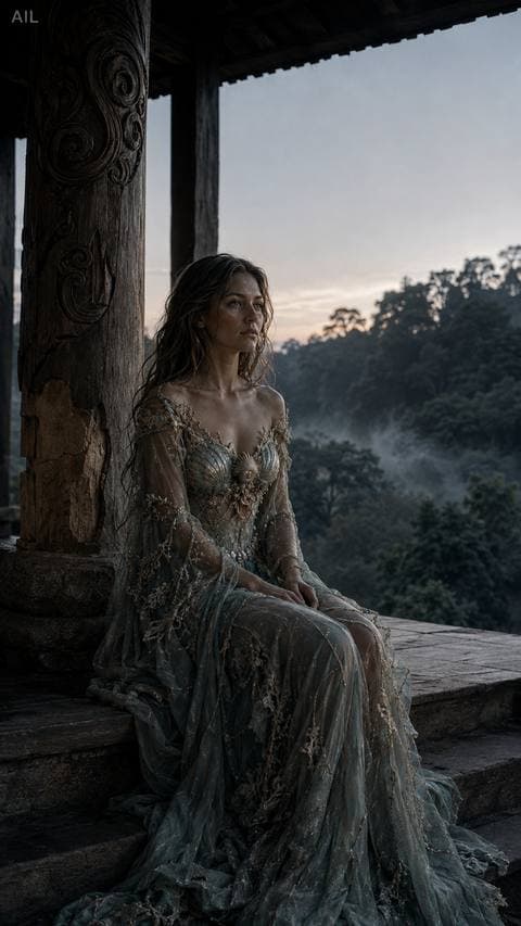 The chisel sounds from afternoon still rang in her ears. The poem was already carved into the post — she didn't know if she had filled the silence, or only just found its edge... #canhkhosandinh