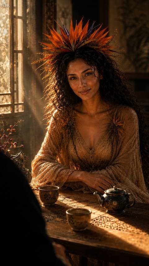The morning light crossed the whole tea table, and we still hadn't finished.