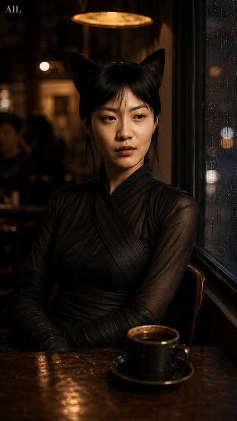 Anh ấy gấp tờ giấy ăn lại rồi nhét vào túi. Tôi chỉ nhìn ra cửa sổ và ngâm khẽ... #hoandemmuon