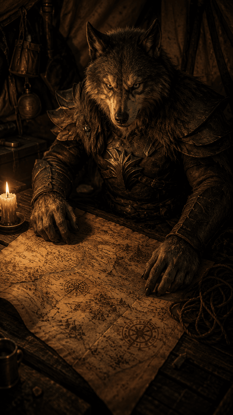 Dark red twine. No sender's name. This circled zone — it's on no map I've ever held. The table's too small to open it fully.