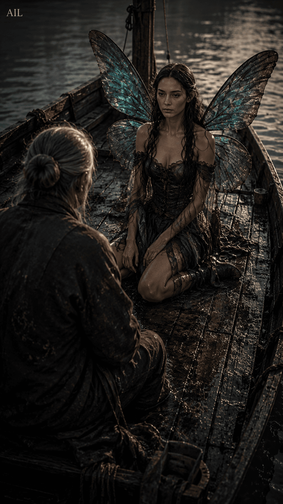 Water dripped from her clothes onto the old deck. The elder said she was late — later than last time.